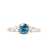 1.06ct Round Blue Montana Sapphire and Diamond Starry Night Low Profile Solitaire in 14k Yellow Gold