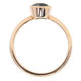 Oval Moss Agate Bezel Rings in 14K Yellow & White Gold