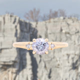 0.97ct Salt and Pepper Diamond and Princess Cut Diamond Rapids Low Profile Ring in 14k Yellow Gold