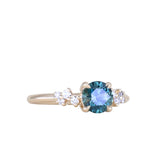 CUSTOMER HOLD - 1.06ct Round Blue Montana Sapphire and Diamond Starry Night Low Profile Solitaire in 14k Yellow Gold