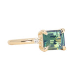 2.24ct Emerald Cut Untreated Madagascar Sapphire and Diamond Low Profile East-West Ring in 14k Yellow Gold