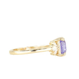 2.45ct Lavender Square Radiant Sapphire and Lab Grown Marquise Diamond Cluster Ring in 14k Yellow Gold