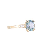 2.16ct Untreated Malawi Cushion Cut Sapphire and Diamond Vintage Cathedral Four Prong Ring in 14k Yellow Gold (Copy)