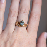 1.71ct Precision Cut Oval Montana Sapphire Diamond-studded Sea Star Solitaire in 14k Yellow Gold