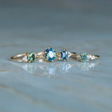 2.08ct Elongated Cushion Cut Sapphire Low Profile Six Prong Split Shank Solitaire in 14k Yellow Gold