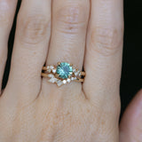 1.43ct Tanzanian Sapphire and Diamond Starry Night Low Profile Solitaire in 14k Yellow Gold