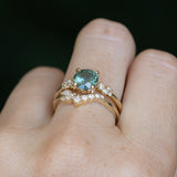 1.43ct Tanzanian Sapphire and Diamond Starry Night Low Profile Solitaire in 14k Yellow Gold