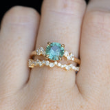 1.43ct Tanzanian Sapphire and Diamond Starry Night Low Profile Solitaire in 14k Yellow Gold