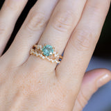 1.43ct Tanzanian Sapphire and Diamond Starry Night Low Profile Solitaire in 14k Yellow Gold