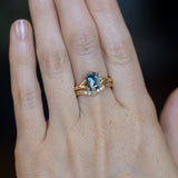 2.08ct Elongated Cushion Cut Sapphire Low Profile Six Prong Split Shank Solitaire in 14k Yellow Gold