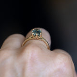 2.08ct Elongated Cushion Cut Sapphire Low Profile Six Prong Split Shank Solitaire in 14k Yellow Gold