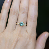 1.43ct Tanzanian Sapphire and Diamond Starry Night Low Profile Solitaire in 14k Yellow Gold