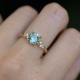 1.43ct Tanzanian Sapphire and Diamond Starry Night Low Profile Solitaire in 14k Yellow Gold