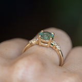 1.43ct Tanzanian Sapphire and Diamond Starry Night Low Profile Solitaire in 14k Yellow Gold