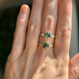 1.43ct Tanzanian Sapphire and Diamond Starry Night Low Profile Solitaire in 14k Yellow Gold