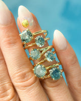 2.77ct Untreated Silky Montana Sapphire Six Prong Evergreen Hidden Halo Solitaire in 18k Yellow Gold