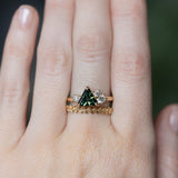 1.74ct Trillion Australian Parti Untreated Sapphire and Lab Diamond Mountainscape Ring in 14k Yellow Gold