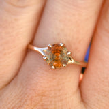 1.30ct Unheated Bicolor Montana Sapphire Low Profile Six Prong Split Shank Solitaire in 14k Rose Gold