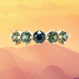 Five Stone Sapphire Bands in 14K and 18k Yellow Gold