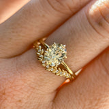 1.73ct Oval Reclaimed/Vintage Oval Pastel Sapphire Lotus Six Prong Solitaire in 14k Yellow Gold