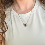 1.87ct ANZA Green Trillion Untreated Tanzanian Sapphire Vine Frame Necklace in 14k Yellow Gold