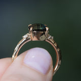 2.23ct Cushion Parti Sapphire and Diamond Low Profile Evergreen East-West Ring in 14k Yellow Gold