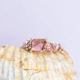 Pink Spinel, Garnet and Tourmaline Mosaic Ring in 14k Yellow Gold