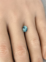 1.65CT OVAL PRECISION CUT MONTANA SAPPHIRE, BI-COLOR TEAL, 7.3X6.2MM