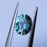 1.39CT OVAL PRECISION CUT MONTANA SAPPHIRE, MEDIUM TEAL BLUE GREEN, 6.9X6X4MM