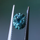 1.39CT OVAL PRECISION CUT MONTANA SAPPHIRE, MEDIUM TEAL BLUE GREEN, 6.9X6X4MM