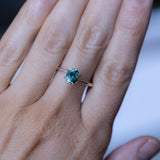 1.39CT OVAL PRECISION CUT MONTANA SAPPHIRE, MEDIUM TEAL BLUE GREEN, 6.9X6X4MM