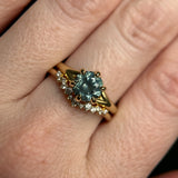 1.70ct Unheated Montana Sapphire Low Profile Six Prong Split Shank Solitaire in 18k Yellow Gold