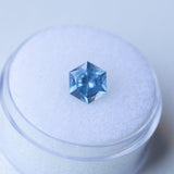 2.05CT HEXAGON BRILLIANT MONTANA SAPPHIRE, PERIWINKLE BLUE, UNTREATED, 7.5X6.5X5MM