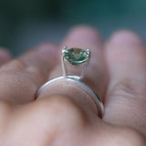 1.68CT OVAL MADAGASCAR SAPPHIRE, MOSS GREEN WITH TEAL, 7.55X6.48X4.13MM