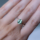 1.68CT OVAL MADAGASCAR SAPPHIRE, MOSS GREEN WITH TEAL, 7.55X6.48X4.13MM