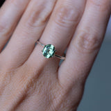 1.68CT OVAL MADAGASCAR SAPPHIRE, MOSS GREEN WITH TEAL, 7.55X6.48X4.13MM