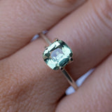 1.60CT CUSHION MADAGASCAR SAPPHIRE, LIGHT SAGE GREEN WITH YELLOW AND BLUE, 7.29X6.39X3.84MM