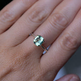 1.60CT CUSHION MADAGASCAR SAPPHIRE, LIGHT SAGE GREEN WITH YELLOW AND BLUE, 7.29X6.39X3.84MM