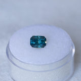 1.34CT RADIANT PRECISION CUT MONTANA SAPPHIRE, DARK TEAL, 6.76X5.18X4.28MM