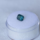 1.34CT RADIANT PRECISION CUT MONTANA SAPPHIRE, DARK TEAL, 6.76X5.18X4.28MM