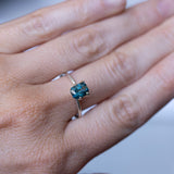 1.34CT RADIANT PRECISION CUT MONTANA SAPPHIRE, DARK TEAL, 6.76X5.18X4.28MM