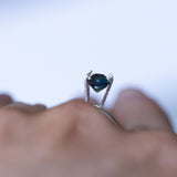1.34CT RADIANT PRECISION CUT MONTANA SAPPHIRE, DARK TEAL, 6.76X5.18X4.28MM