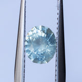 1.11CT OVAL PRECISION CUT MONTANA SAPPHIRE, ICY AQUA BLUE GREEN, 6.43X5.29X3.94MM