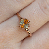 1.30ct Unheated Bicolor Montana Sapphire Low Profile Six Prong Split Shank Solitaire in 14k Rose Gold