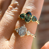 1.56ct Parti Marquise Sapphire and Trillion Sapphire Antique Compass Set Low Profile Ring in 18k Yellow Gold