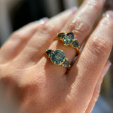 1.56ct Parti Marquise Sapphire and Trillion Sapphire Antique Compass Set Low Profile Ring in 18k Yellow Gold