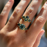 1.56ct Parti Marquise Sapphire and Trillion Sapphire Antique Compass Set Low Profile Ring in 18k Yellow Gold