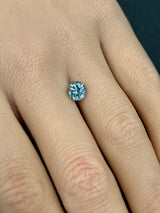1.40CT ROUND BRILLIANT PRECISION CUT MONTANA SAPPHIRE, LIGHT TEAL, 6.4MM