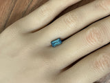 1.54CT ELONGATED PRECISION "SCISSOR" CUT MONTANA SAPPHIRE, TEAL BLUE, 7.9X4.9MM