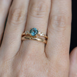 1.06ct Round Blue Montana Sapphire and Diamond Starry Night Low Profile Solitaire in 14k Yellow Gold